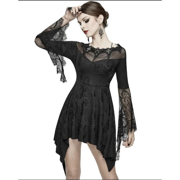 Eva Lady Calliopeia Gothic Goth Cross Vampire Cosplay Steampunk Mini Dress Sz S - Picture 1 of 16